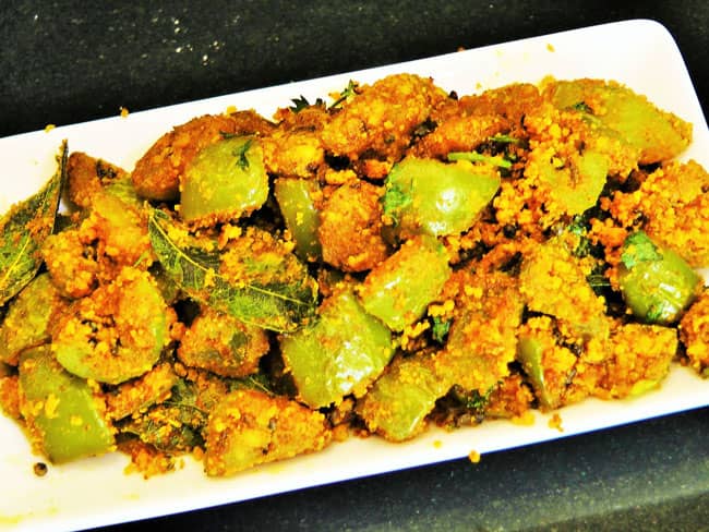 Besan Shimla Mirch - Marathi Recipe