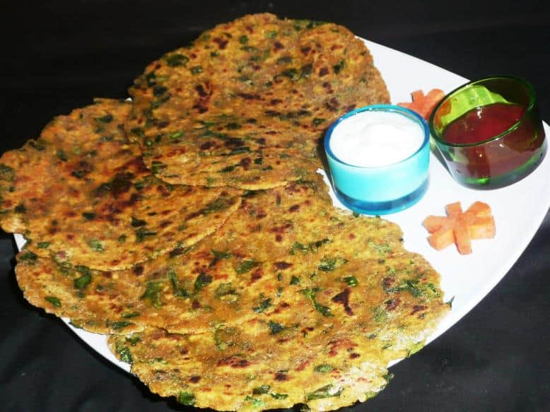 Tofu Palak Paratha