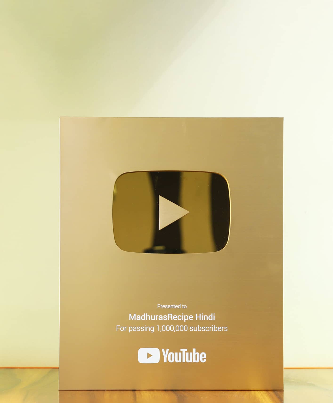 MadhurasRecipe Hindi 1Milliion Youtube Subscribers Golden Button Award 2020