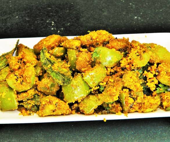 Besan Shimla Mirch - Marathi Recipe