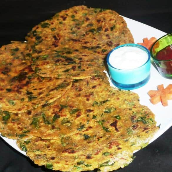 Tofu Palak Paratha